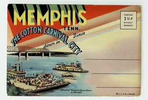 Carpeta de postales Memphis TENN The Cotton Carnival City River Boat - Imagen 1 de 2