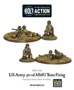 🔥 28mm WWII US Army .30 Cal MMG team firing Warlord Games Bolt Action - Picture 1 of 1