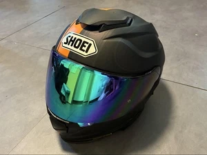 SHOEI GT-Air II Full Face Helmet Matte Black Orange Mirror Shield Clear Shield - Foto 1 di 15