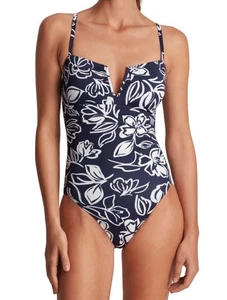 Traje de baño Lauren Ralph Lauren U-Wire de una pieza - Allora floral azul marino/blanco 6 - Imagen 1 de 6
