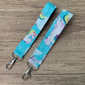 Magical Glittery Unicorn Key Fob Key Chain Wristlet Trendy New Handmade - Picture 1 of 1