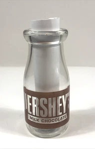 Vintage Hershey Milk Chocolate Label Glass Milk Bottle 1/2 Pint - Picture 1 of 5