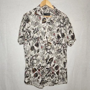 Gotico Shirt Hawaiian Style Leaf Pattern Soft Feel Rayon Size L - Picture 1 of 5