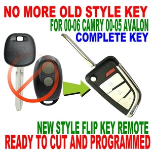 V-KEY FLIP REMOTE FOR 2000-06 TOYOTA CAMRY 00-05 AVALON CHIP FOB JDM KEYLESS D1 - Picture 1 of 7