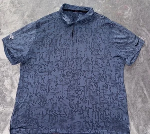 Nike Shirt Herren Dri-Fit Blau Golf Polo Stretch Kurzarm Digital Camo Gr. 2XL - Bild 1 von 9