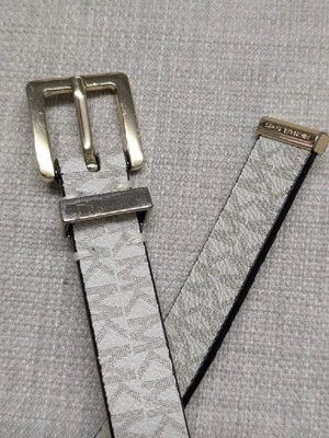 Cinturón MICHAEL KORS 38 blanco/bronceado SKINNY delgado MONOGRAMA firma Foto 1 de 4