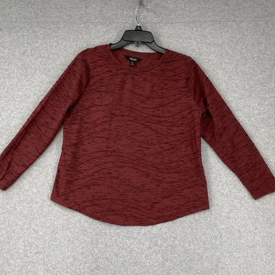 Женский вязаный пуловер Simply Vera Vera Wang Top PL красновато-коричневый с длинным рукавом - Изображение 1 из 4