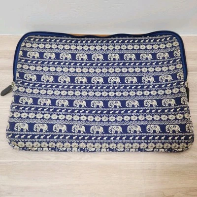 Funda para portátil Arvok azul con cremallera elefante funda superior 13"x9", para tablet, Macbook Foto 1 de 4