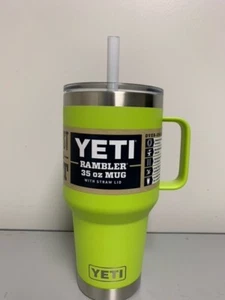 Chartreuse YETI® 35 Ounce Travel - Authentic, Brand New, Rare Color, with straw - Picture 1 of 3