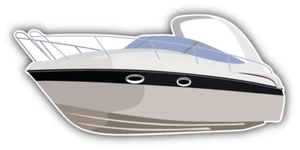 Cruising Motor Yacht Auto Autoaufkleber Aufkleber - ''GRÖSSEN'' - Bild 1 von 1