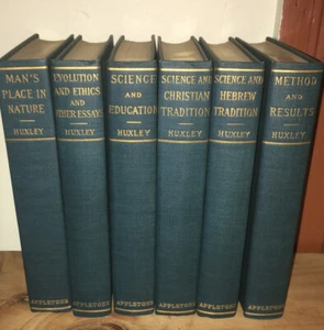 Thomas H Huxley, Works / Essays. Appleton & Co. 1897. Blue Cloth Set / Lot of 6 - Imagen 1 de 21