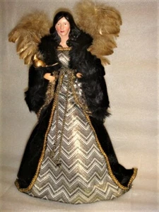 NWT 16" Tall ANGEL DOLL w/ Dark Hair & Feather Wings Holding Dove by At Home - Picture 1 of 11