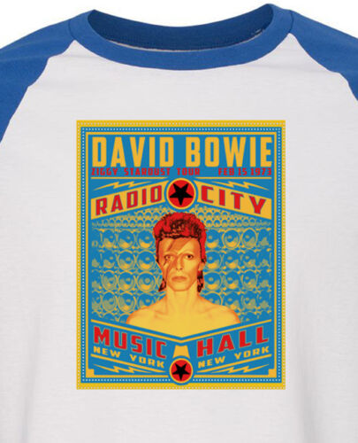 David Bowie glam rock Blue T Shirt New ziggy stardust blue and white Xl