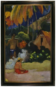 Gauguin Landscape in Tahiti 1892 Wood Framed Canvas Print Repro 19x32 - Picture 1 of 36