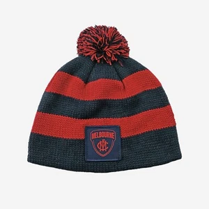 65166 MELBOURNE DEMONS AFL FOOTBALL KIDS INFANT BABY BEANIE HAT - Picture 1 of 1
