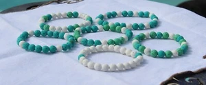 Handmade Dyed Lava Bracelet-Beachy Colors-6mm Beads-Length 17cm - 18cm - 20 cm - Picture 1 of 3