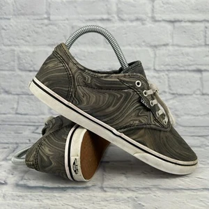 Vans Gray Marble Swirl Comfort Low Top Athletic Shoes Sneaker Black Women Sz 7.5 - Picture 1 of 12
