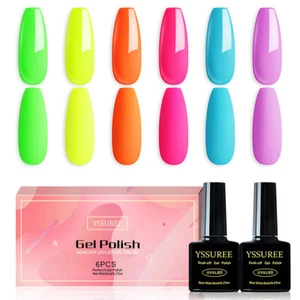 6X Nail Gel Polish Set Soak off UV LED New Color Base Top Coat Nail Varnish Kit - Picture 1 of 64