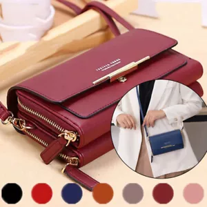 Mujeres Damas Bandolera Cartera Cuero Teléfono Cartera Sin asas Portatarjetas Bolso de mano - Imagen 1 de 17