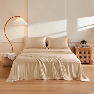 Silk Sheet Set 4 Pcs, 6A+ Top Grade 100% Natural Mulberry Silk Bed Sheets, Luxur - Picture 1 of 7