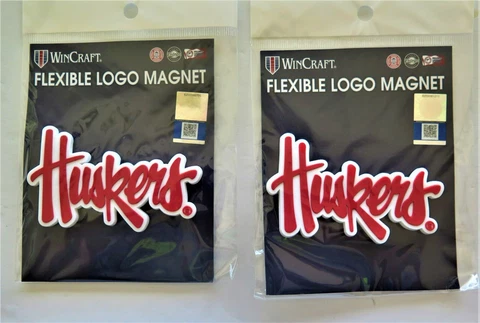 LOT OF TWO (2) NEBRASKA CORNHUSKERS, FLEXIBLE MAGNETS FROM WINCRAFT Cover