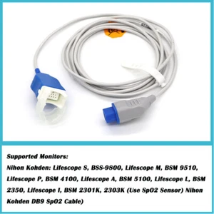 14 Pin DB9 SpO2 Verlängerungskabel passend für Nihon Kohden BSM5100 LifescopeA - Bild 1 von 13