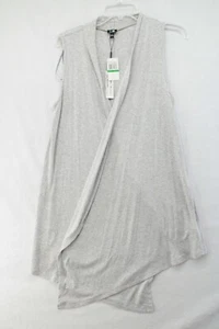 Neu mit Etikett Zopfmuster & Käfig offene Strickjacke Wickeloptik Damen groß grau Viskose-Mischung Wasserfall NEU - Bild 1 von 9