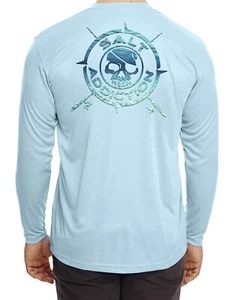 Salt Addiction t shirt Saltwater microfiber fishing long sleeve 30+ UPF UV - Picture 1 of 2
