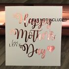 1 HAPPY MOTHERS DAY PERSONALISED DECAL STICKER HEART FANCY FONT GIFT BOX BAG