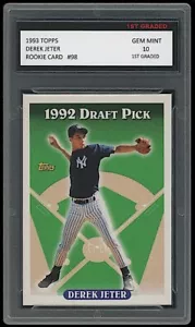 Derek Jeter 1993 Topps Baseball 1st Graded 10 MLB Rookie Card New York Yankees - Picture 1 of 1