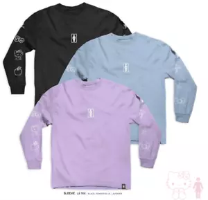 Girl Skateboards Hello Kitty 50th Anniversary Long Sleeve Tee Black Blue Purple - Picture 1 of 7