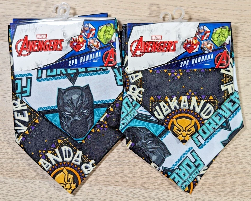Marvel Avengers 2 Pack Pet Bandana | Wakanda Forever | Washable For Dogs