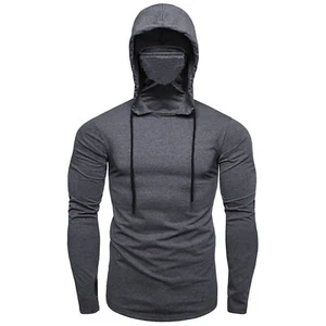 Men Solid Color Long Sleeve Drawstring Hooded Sweatshirt Side Zipper Hoodie - Picture 1 of 20