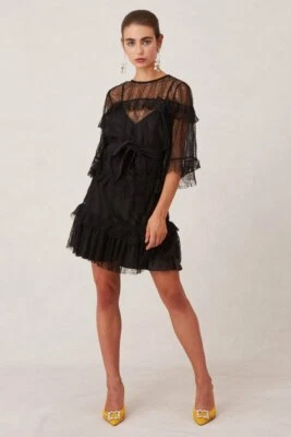 Keepsake этикетка Meraki женщин мини черный платье размер маленький полу чистый вечеринки - Изображение 1 из 4