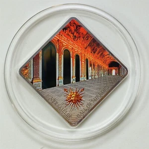 Palau 2013 $10 Versaille Hall of Mirrors 50gram 925 Silver Antique Finish KM#469 - Picture 1 of 4