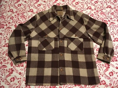 Vintage 40s BUCK SKEIN JOE Plaid Wool Hunting Outdoors JACKET COAT Rockabilly  - Image 1 of 4