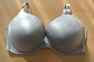 Victoria's Secret Sexy Tee Push-Up Bra - 40 DD - Gray w. Silver Stars - Picture 1 of 7