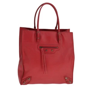 BALENCIAGA Tote Bag Leather Red 255412 Auth ki5353 - Picture 1 of 20