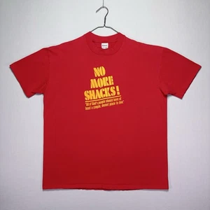 VTG 80s Habitat For Humanity Shirt - NO MORE SHACKS - Red Yellow - XL / 2XL - Picture 1 of 5