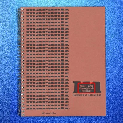 MARANTZ 2270 Receiver User Manual Operation Instructions Guide - SPIRAL BINDING