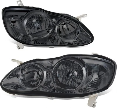 Smoke Lens Style JDM HeadLights Lamps Assembly For 2003-2008 Toyota Corolla - Image 1 of 4