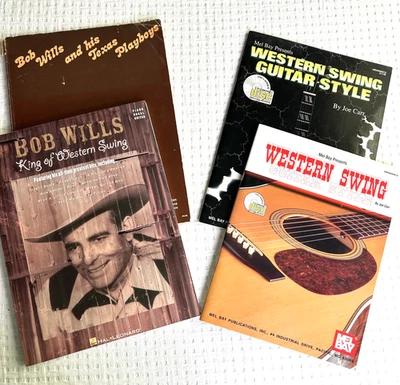 Bob Wills King of Western Swing Piano Guitarra Vocal Lote de 4 Livros com 2 CDS - Imagem 1 de 4
