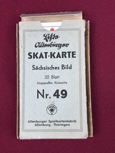 Skat Sächsisches Bild Spielkarten Ass Nr 49 Unbespielt Produktionsfehler um 1940 - Bild 1 von 15