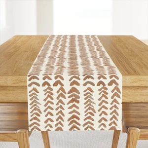 Burnt Orange Arrow Chevron Herringbone Zigzag Printed Table Runner - Picture 1 of 5