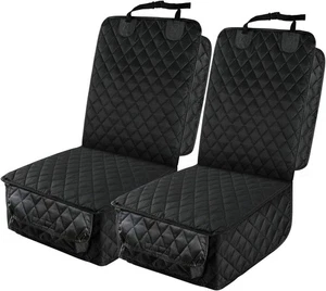 PETICON Waterproof Front Car Seat Cover 2 Pc - Fits Cars, Trucks, SUVs - Black - Bild 1 von 7