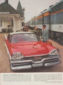 1957 Dodge Swept-Wing - Charlevoix, MI Train Depot - Couples - Print Ad Photo - Picture 1 of 1