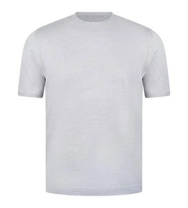 STILE LATINO luxury t-shirt wool silk EU 54 US 44 light gray tailored fit - Picture 1 of 3