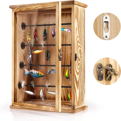 Fishing Lures Storage Display Case Wall Cabinet Tackle Box Organizer Fishing Gif - Image 1 of 4
