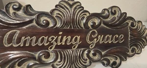Picture Plaque AMAZING GRACE Wood/Resin Sign Home Decor - Picture 1 of 8