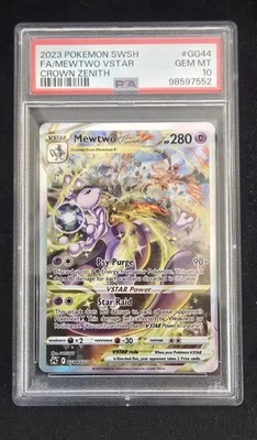 PSA 10 Mewtwo VSTAR Crown Zenith Galarian Gallery Full Alt Art GG44 Pokemon Card - image 1 of 2